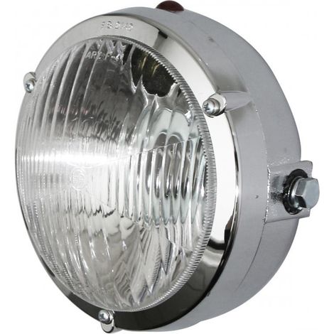 Optique phare avant rond tout chromé pour mobylette Peugeot 103 (1/5)