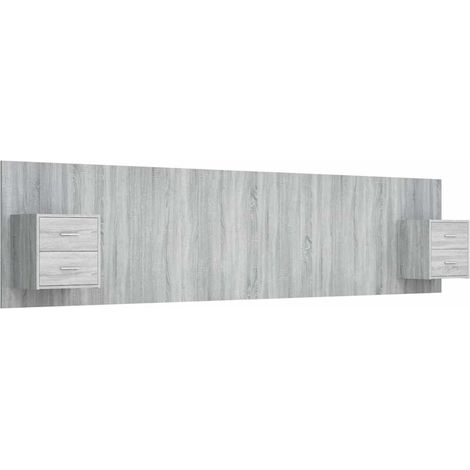 Maison Exclusive - Testiera Letto con Comodini in Legno Multistrato Grigio Sonoma (1/5)