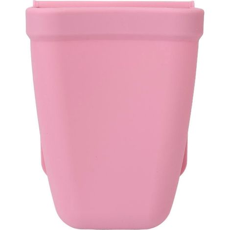 Sac en silicone compatible et résistant à la chaleur. Le silicone souple et lavable protège les pinces, les couverts et les épluchures de fruits. Rose. (1/5)
