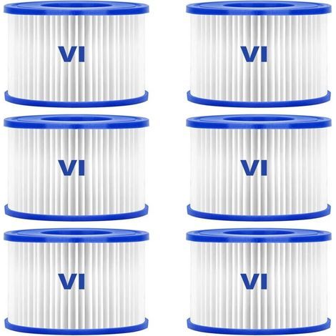 58323 Filtre de piscine, paquet de 6 éléments filtrants de remplacement pour filtres de spa de type VI, Lay-Z-Spa (1/5)