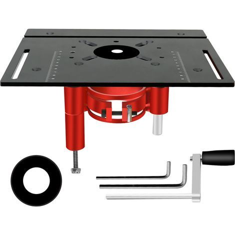 Plate-forme élévatrice de routeur, Kit de système de levage manuel, plaque de Base d'insertion de scie de Table, noir (1/5)