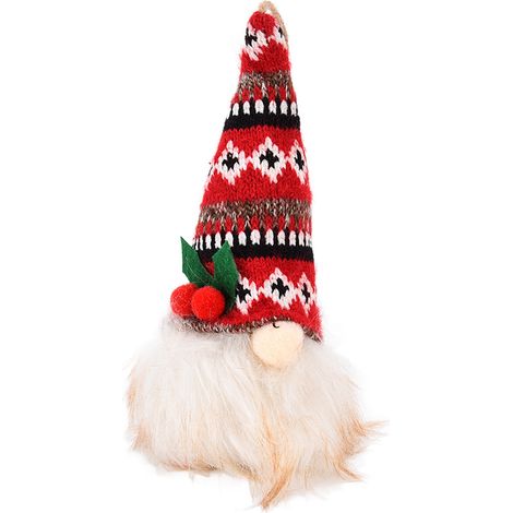 Décorations de Noël : Gnomes de Noël, figurines de Père Noël sans visage faites à la main, pour les fêtes. (1/5)
