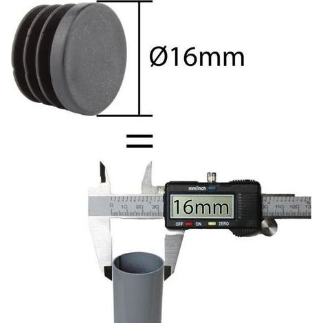 Lot de 16 Bouchons à Lamelles Ronds - Capuchons de Protection en Plastique - Bouchons d'Extrémité (Diamètre 16 mm, Rond)