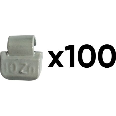 JBM54667 Caja de 100 contrapesas de zinc con grapa de 10 g, especial para llanta de aleación