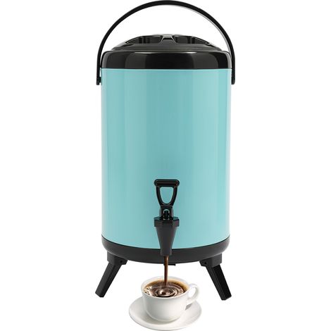 Distributeur de boissons isotherme 10 L en acier inoxydable – Distributeur d’eau chaude et froide avec robinet – Conservation de la température 4-8 h – Pour fêtes, buffet et camping (1/5)
