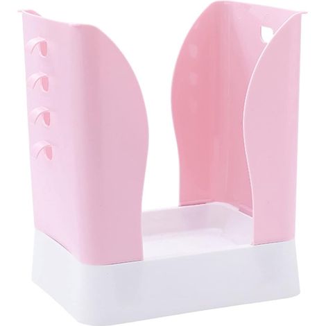 Support de sac poubelle, poubelle en plastique, support de sac poubelle extensible, support de sac poubelle de grande capacité pour armoires de cuisine, portes de salle de (Rose Blanche) (1/5)