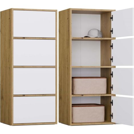 Cassettiera, bianco / rovere Artisan, 50 x 119 x 40 cm (1/5)