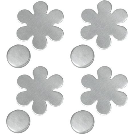Metaltex lote de 4 colgantes magnéticos decorativos de acero inoxidable