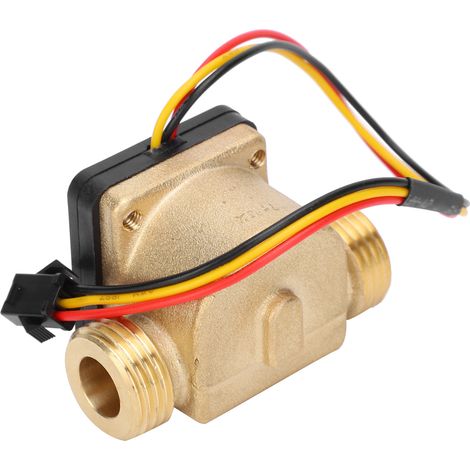 Capteur de débit avec filetage extérieur G1/2 pouce, débitmètre à effet Hall en laiton, 3-24 V CC, pour chauffe-eau et terminaux de paiement (1/5)