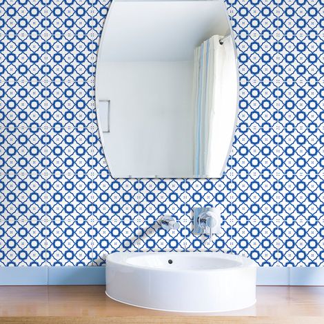 Sticker Mural Carrelage adhésif Cuisine Salle de Bain - 30 STICKERS CARREAUX DE CIMENT ETHNIQUE CHIMALLI - 30stickers10x10cm (1/5)
