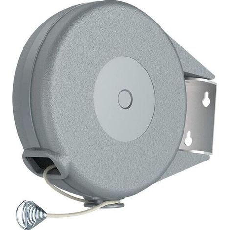 Tendedero exterior retráctil, tendedero de pared retráctil para uso interior y exterior en jardines, tendedero para ropa interior/exterior - 12 metros de cable, gris (1/5)