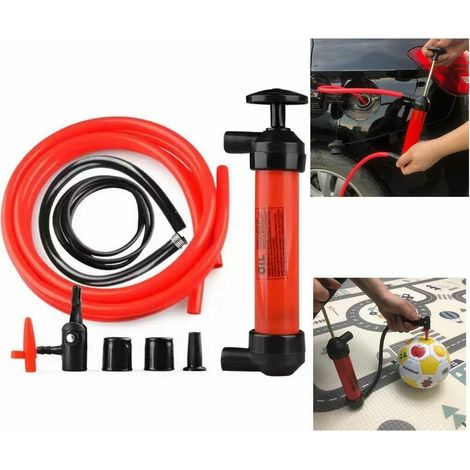Siphon Pump Oil Pump Manual Fuel Transfer Pump Multi Purpose Manual Water Pump 4 Hoses & Accessories (1/5)