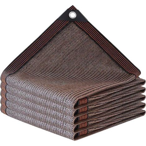 Perforated shade net with 90% UV protection, ideal for balcony or garden, brown (3x5m). (1/5)