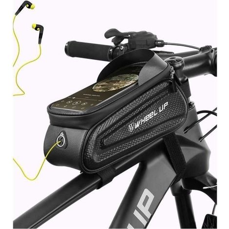 Sacoche de Cadre vélo - VOLY - étanche - écran Tactile - 3 boucles en nylon - pour téléphone 7\" (1/4)