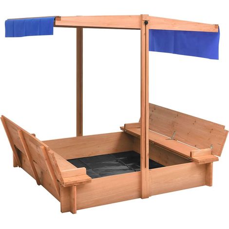 Sandkasten mit Dach Tannenholz 112x112x112 cm