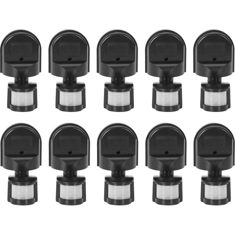 10X C 110V - 240V Pirate Extérieure Capteur de Mouvement Commutateur Applique Murale 180 Degrés Détecteur de Capteur Pir Capteur de Mouvement LED Commutateur (1/5)