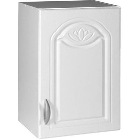 Meuble De Cuisine Haut 1 Porte 60 Cm Dina Mélaminé Avec 1 Étagère Blanc