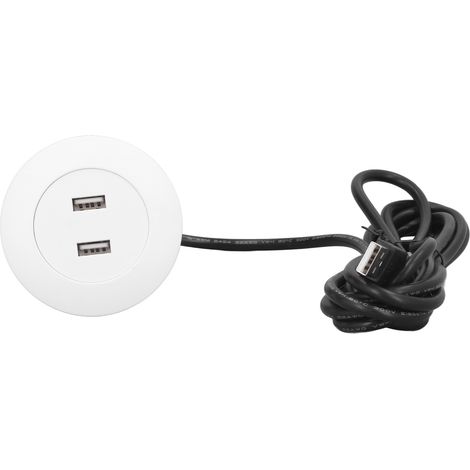 Prise de chargement USB encastrée pour canapé, deux ports USB, pour usage domestique, blanche (1/5)