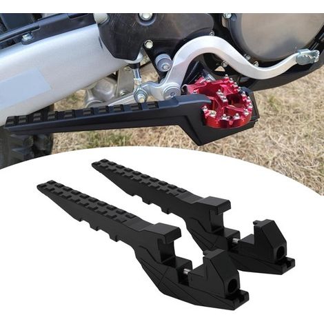 Reposapiés para pasajero de motocicleta - Reposapiés para motocicleta - Conducción segura - Ajuste universal - Rango de 37-64 cm - Negro