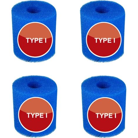 Paquete de cartuchos filtrantes reutilizables de espuma azul para piscina, 8,8 x 7,8 cm, Tipo I, para el mantenimiento de sistemas de filtración de arena (I)