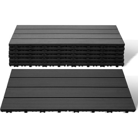 Jiubiaz 12 baldosas para patio, suelo exterior, tarima compuesta, 30 x 60 cm, para balcón y jardín