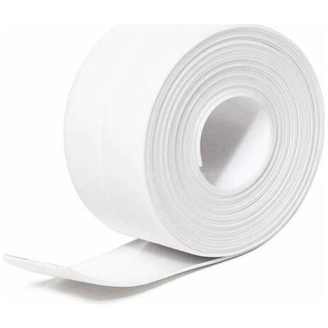 (Blanc, 3,8 cm x 3,2 m) Bande d'étanchéité en silicone pour salle de bain, bande d'étanchéité en PE auto-adhésive imperméable pour baignoire, douche, toilettes, cuisine, évier et protection murale (1/4)