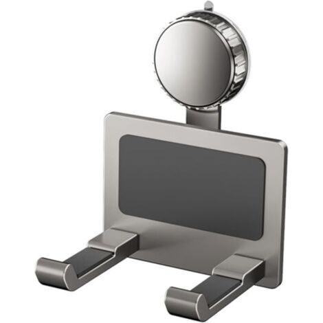 Soporte multiusos con ventosa para secador de pelo Crezuo, resistente a la corrosión, para lavabo de baño.-Crezuo