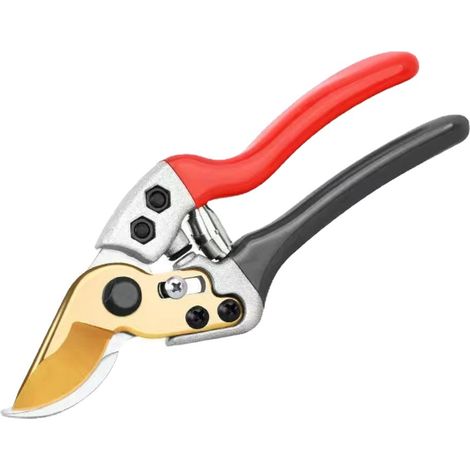 Ahlsen Gartenschere, SK5 Stahl-Pflanzenschere, Gartenschere, Astschneider, ergonomische Griffe zum Schneiden von Ästen, Pflanzen und Blumen, 19 cm (1/4)