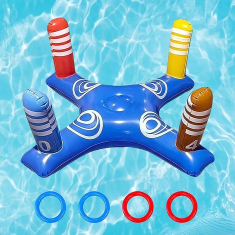 Jeu De Lancement D’anneau Gonflable,Colorés Flottant De Natation,Jeu De Lancer D'anneaux De Pâques,Jeu Gonflable Lancer Jeux Piscine Jouets,Jeux Piscine Gonflable,Pour Jeux Piscine Exterieur Party (1/5)