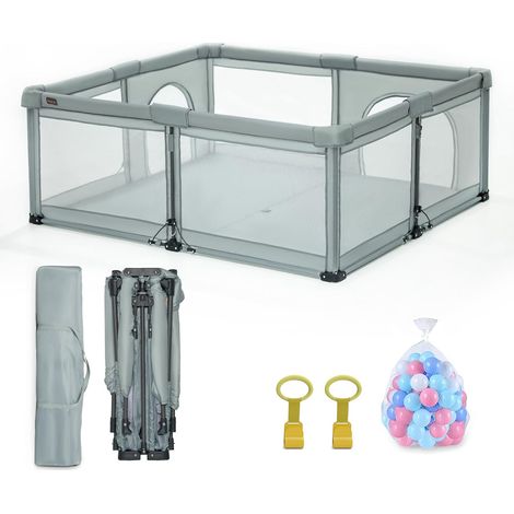 Parc pliable pour bébé, pop-up, portable, avec filet, montage et pliage rapides, grille de sécurité pour l'intérieur et l'extérieur, 150 x 180 x 67 cm (1/5)