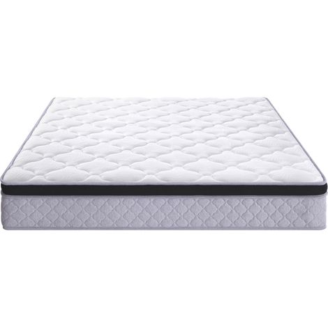 CHICFURN Colchón de muelles 140x200 cm blanco de 25 cm de grosor, diseño ergonómico con alivio lumbar, colchón enrollado para cama y sofá cama (1/5)