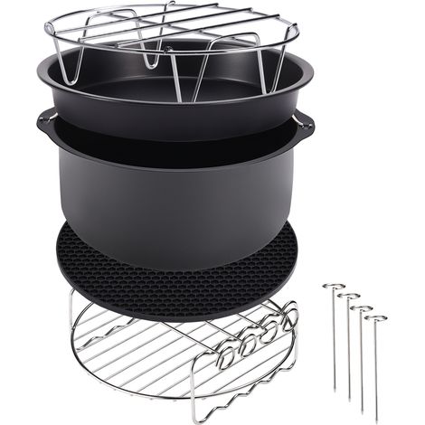 Monzana Accesorios para freidoras de aire caliente juego de 9 piezas para Air Fryer para lavavajillas utensilios de cocina