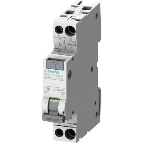 Siemens Interruptor diferencial/automático compacto 1P+N 6kA Tipo A 30mA B10, 5SV13166KK10