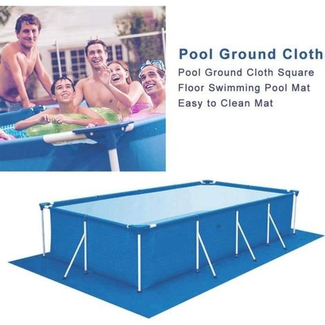 Tapis de sol de piscine - Polyester - Rectangulaire - BleuTapis de sol de piscine - Polyester - Rectangulaire - Bleu-Ywey (1/4)