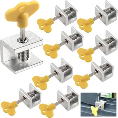 Verrou de sécurité pour fenêtres coulissantes, lot de 8 unités, 30 mm, en aluminium.-AquaForge (1/5)