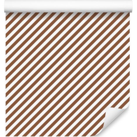Beige-hellgrau gestreifte Tapete für Wohn- und Schlafzimmer, 50 x 1000 cm (1/5)