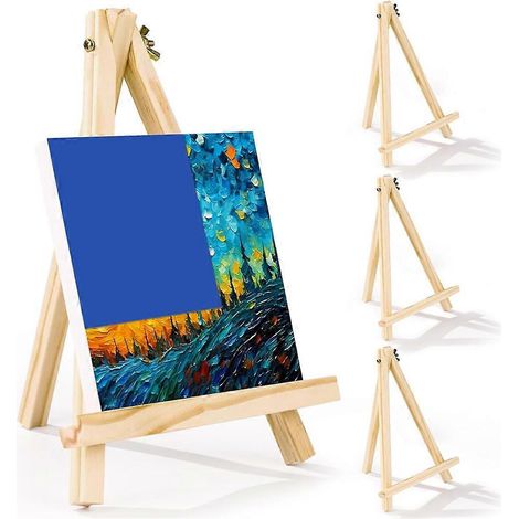 Quatre chevalets en bois de 23 cm (9 pouces), compatibles avec la peinture sur toile, la création artistique et les trépieds. (1/5)