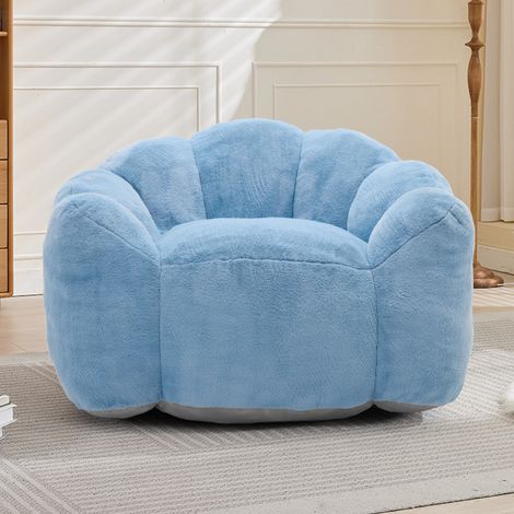 Fauteuil, 1 place, droit, en velours, bleu, 110 x 110 x 68 cm (1/4)