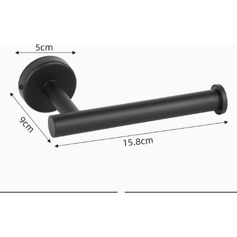 Portarrollos de papel higiénico para baño, cocina y aseo – Acero inoxidable de alta calidad, color negro, para montaje en pared. (1/5)