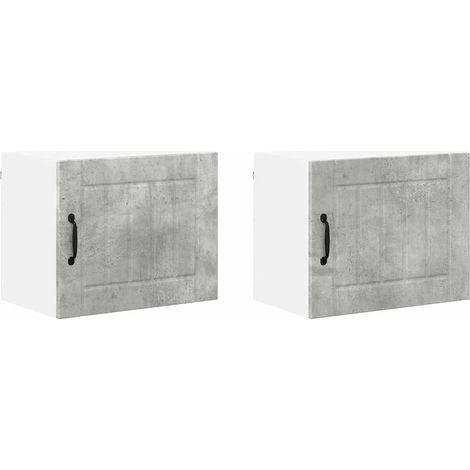 Meubles de Rangement，Armoire de cuisine 2 pcs Gris béton 50 x 31 x 40 cm CFW713279 (1/5)