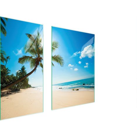 PLAQUE DE PROTECTION EN VERRE 75x52 PLAGE (1/5)