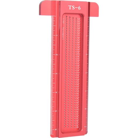 Calibre à tracer en T pour le travail du bois, règle à trous en alliage d'aluminium, outil de mesure pour menuisier (1/5)