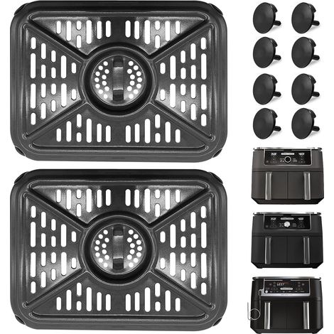 Zubehörset für Ninja Foodi DZ401 DZ550 10QT DualZone Airfryer – Ersatz-Grillplatte mit Gummipuffern (1/5)