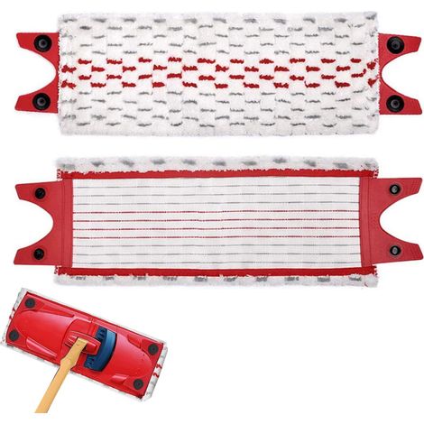 Lot de 2 têtes de balai à franges de rechange, compatibles avec 1 à 2 serpillères, lavables et réutilisables