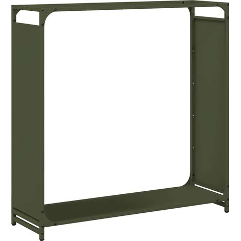 Maison Exclusive - Leñero verde oliva 90x28x90 cm Acero laminado