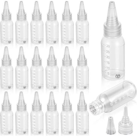Packung mit 20 Kunststofffläschchen und -töpfchen à 30 ml (1 oz) für Airbrush-Farbe (1/5)