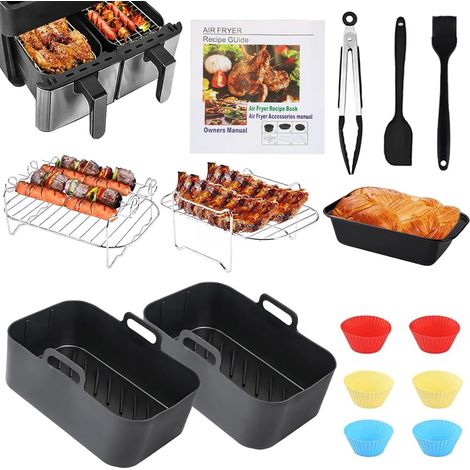 Moule Air Fryer, Dual Zone Ninja Accessoires Air Fryer pour Ninja AF400EU/AF300EU, Tower T17088 7.6-9.5L, Moule à Pain (1/5)