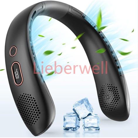 Ventilateur de cou portable , LA RURALE , Sans lame , Flux d'air à 360° , 3 vitesses , Rechargeable USB , Silencieux (1/5)