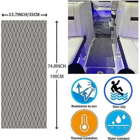 Tapis de pont de bateau en mousse EVA imitation teck, revêtement de pont pour yacht 35 x 190 cm (1/5)