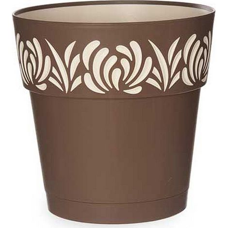Vaso da Giardino Tondo Opera Gaia Tortora e Vanilla 25 x 25 cm Stefanplast (1/2)